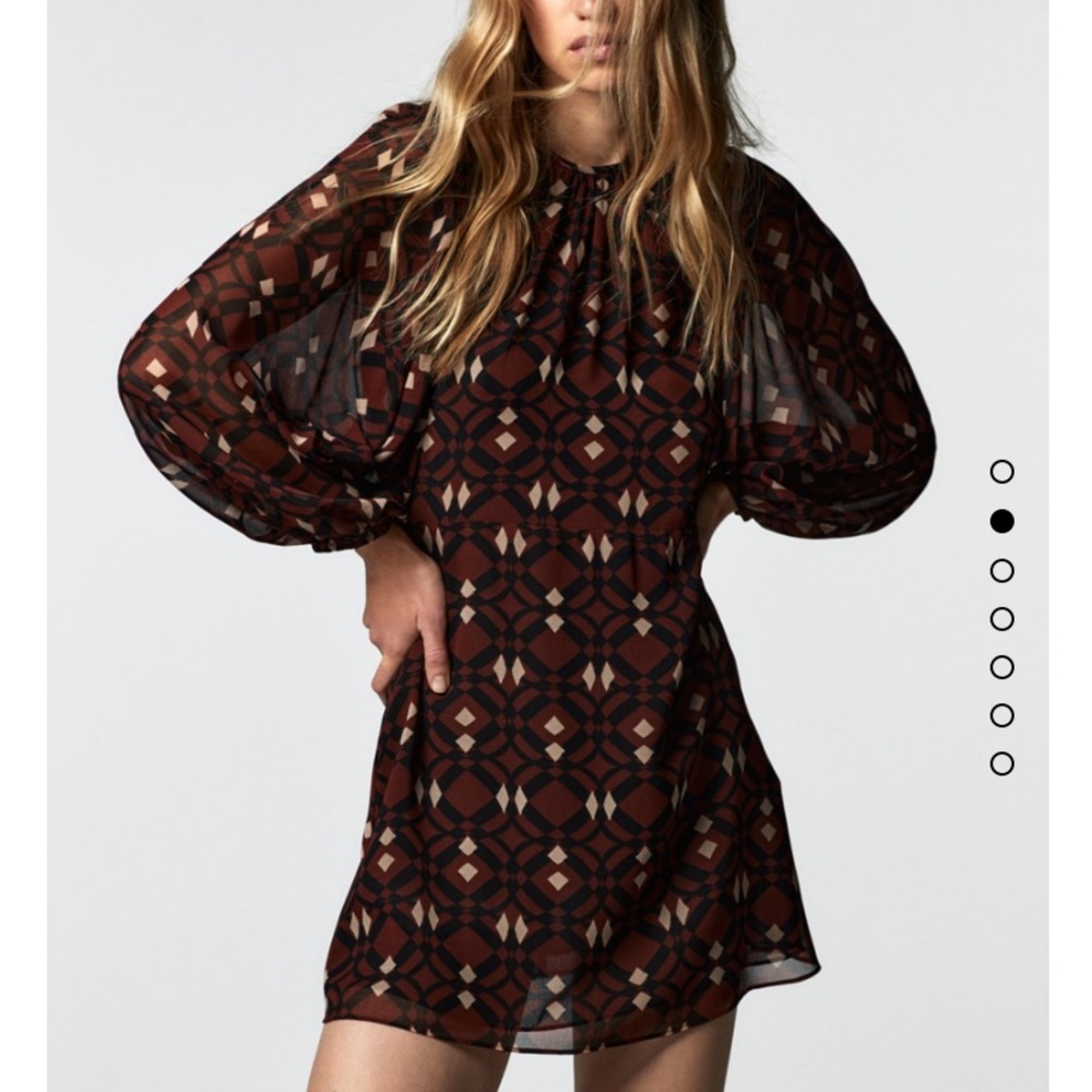 Zara Printed Mod Mini Dress - Picture 3 of 10